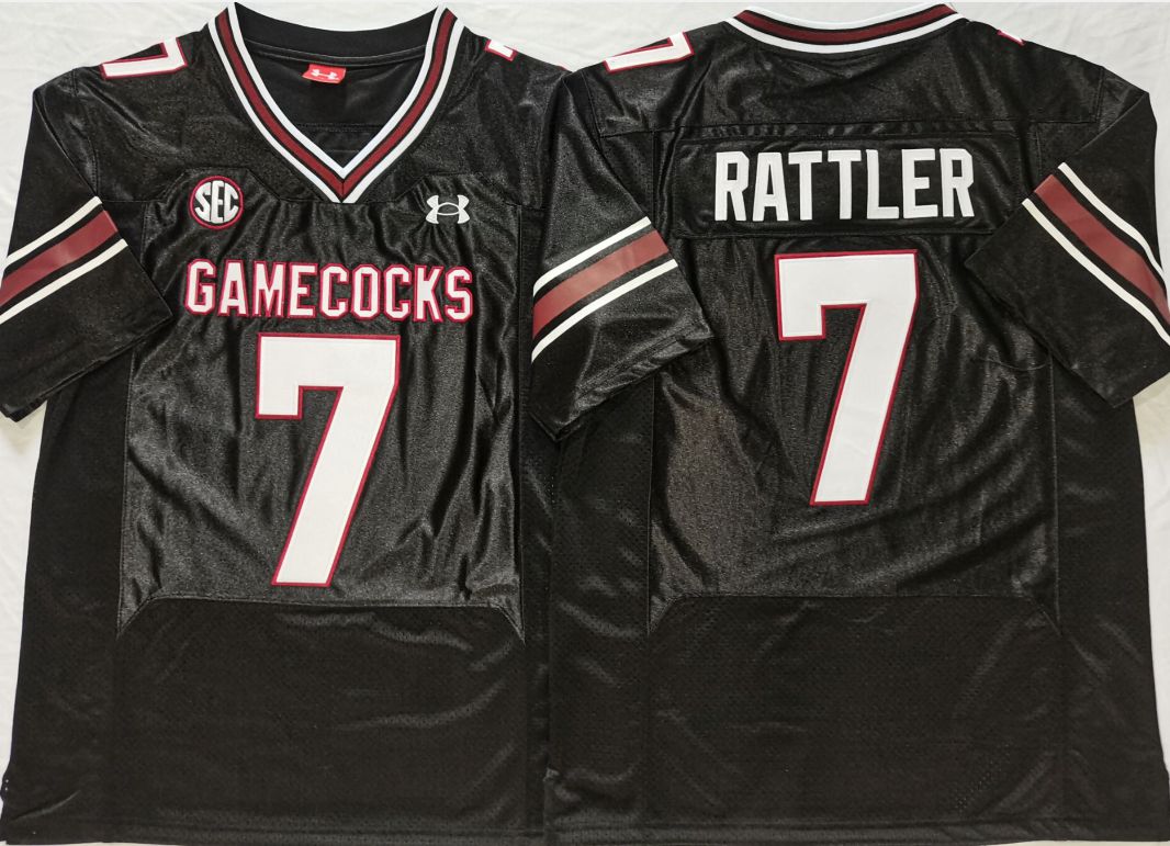 Men South Carolina Gamecocks #7 Rattler Black Elite 2025 NCAA Jersey->ncaa teams->NCAA Jersey